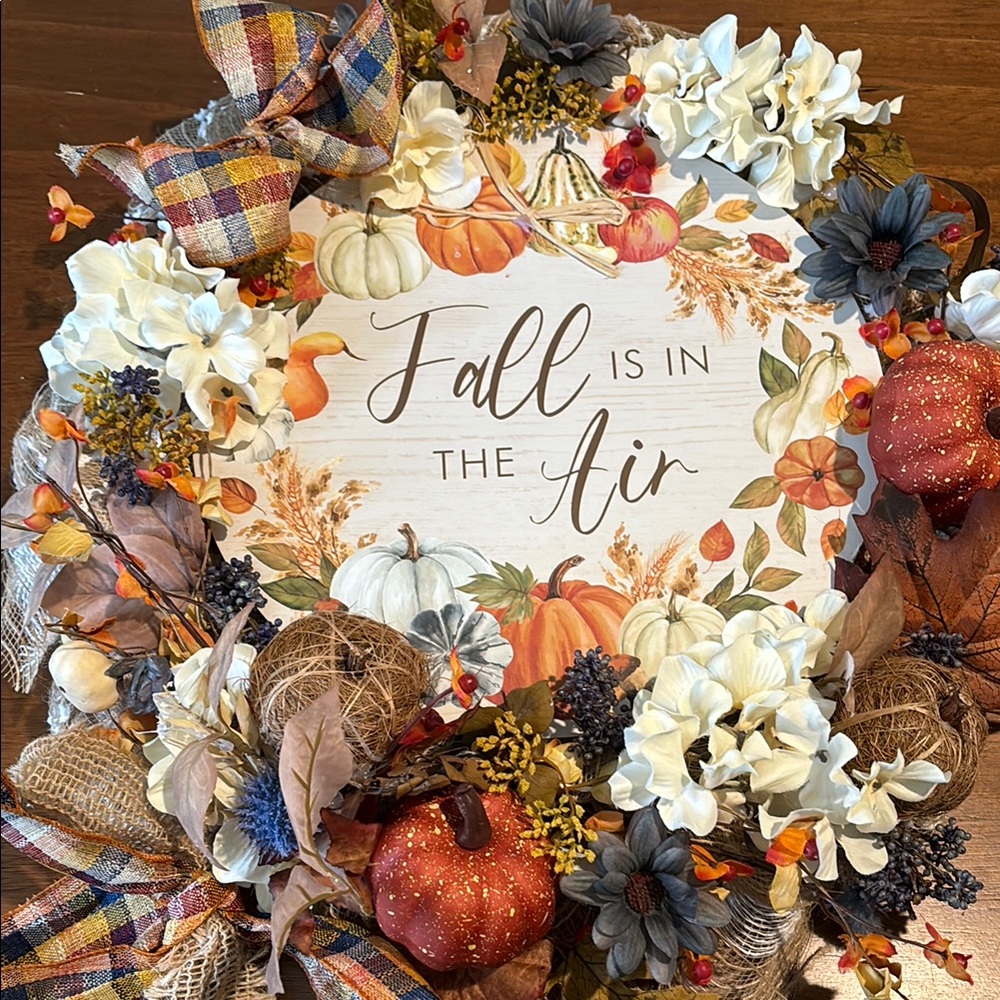 Hand Crafted Fall Wreath Fall Is In The Air Harvest Stunning Perfect Final Sale